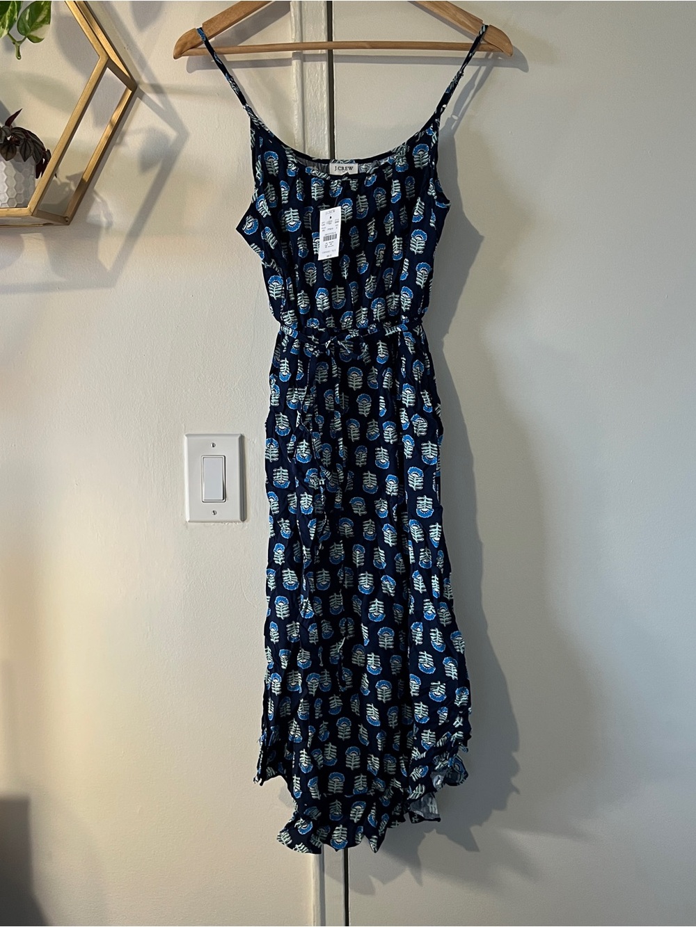 J.Crew Navy Print Midi Sundress — NWT size 2